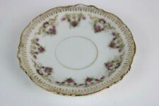 Piattino LIMOGES France in porcellana bianca Antico Design Floreale con FILO ORO