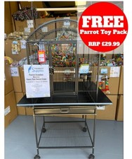 Parrot-Supplies Boston Gabbia per pappagalli aperta con supporto - Antica,