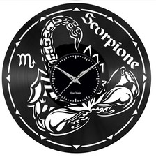 Orologio disco vinil clock orologio da parete  segno zodiacale   scorpione