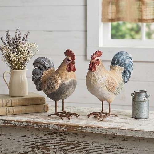 Coppia statuine gallo - , casale