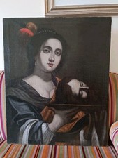 Antico Dipinto Scuola del XVIII secoloSalomè testa del Battista Pacecco De  Rosa