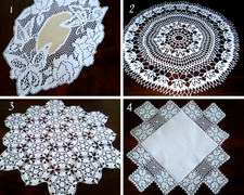 Lotto 4 centrini all'uncinetto