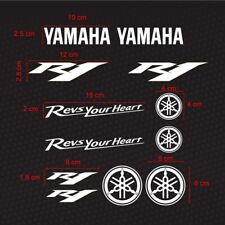 Adesivi Compatibili Yamaha - Stile R1 per Fianchi, Casco, Cupolino -  12 pz