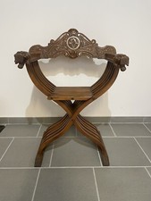 CHAIR SAVONAROLA-STUHL SEDIA POLTRONCINA SAVONAROLA DANTESCA LEGNO LEONE