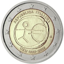 2 Euro Commemorativi del 2009 Unione Economica Monetaria EMU - FDC da Rotolino