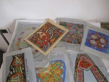 Lotto antichi disegni ricamo - lotto,