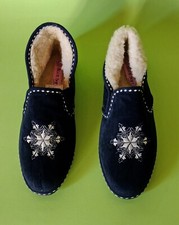 BLUE SOFT PANTOFOLA DONNA SCAMOSCIATO - LANA COL. BLU RICAMO  - n. 40 NATALE