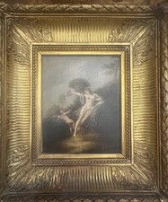 Antico Quadro Barocco Olio Su Tela Con Cornice 1700 Circa