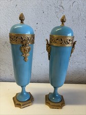 Coppia Di Vasi Ceramica E Bronzo Di Sevres
