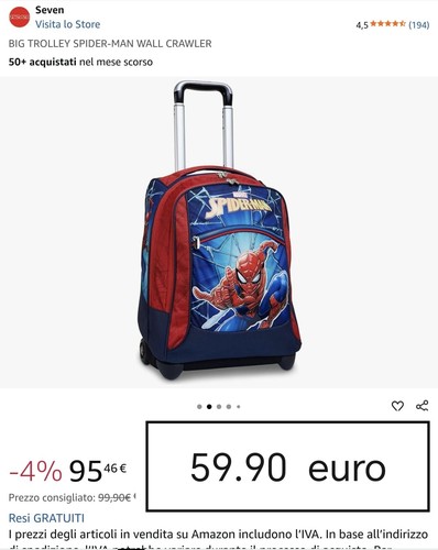 Zaino seven spiderman - zaino,
