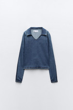 ZARA Camicia a Polo di Jeans