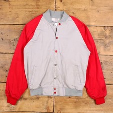 Giacca vintage K-Brand Varsity M anni 80 bomber raglan made in USA grigia