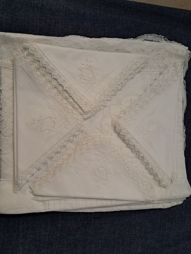 Tovaglia antica ricamata - , a