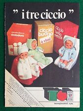 V47) Pubblicità Advertising Clipping 19x13 cm (1975) I TRE CICCIO BAMBOLE SEBINO