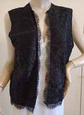 GILET TOP PIZZO NERO APERTO LEGGI LE MISURE