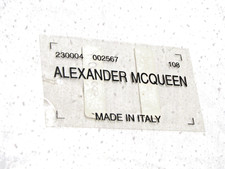 Etichetta in plastica trasparente Alexander McQueen Mc Queen made in Italy