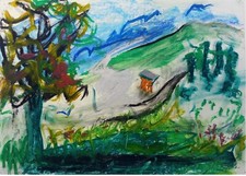 GIUSEPPE DEBIASI tecnica mista su carta unico originale schincheri I