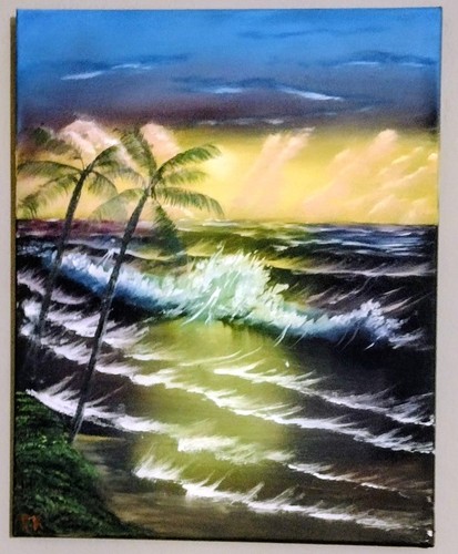 Quadro paesaggio marino - , di