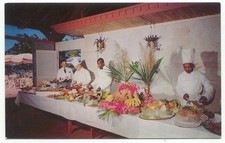 Montego Jamaica B.W.I. Cartolina pranzo buffet hotel mezza luna