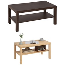 HOMCOM Tavolino da Salotto Rettangolare con Mensola 90x45x44.5cm