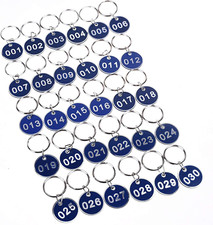 - Portachiavi Con Targhette Numerate in Alluminio E Plastica, 30 Mm 1-100 Blu