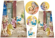 Carta di riso Presepe su tegola Stamperia