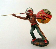 Elastolin Wild West: "Capo Indiano" Massa, 7 cm, originale di Hausser, anni '30