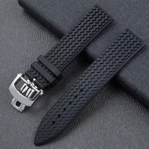 23mm black rubber silicone - 23mm,
