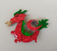 "Lea Stein" Dragon brooch in