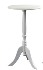 TAVOLO TAVOLINO h55*30CM LEGNO TONDO BIANCO SALOTTO MODERNO CLASSICO SHABBY CHIC