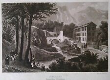 Incisione VINTAGE Amalfi Masaniello Salerno stampa antica 1830 ca.