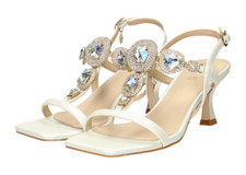 GOLD & GOLD GV58 DECOLLETE DECOLTE SANDALI SCARPE DONNA FIBBIA CINTURINO BIANCO