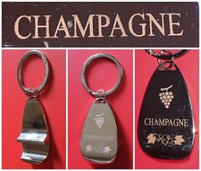 Portachiavi CHAMPAGNE?con APRIBOTTIGLIE❗️ring key ENOLOGIA vino INOX pubblicità