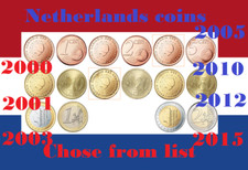 Monete Olanda f/lista 1 2 5 10