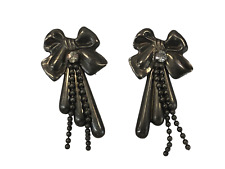 ORECCHINI FIOCCO CON BRILLANTINO BIGIOTTERIA VINTAGE ANNI 70-90 CM 6