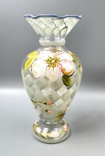Vaso floreale vetro dipinto - floreale,