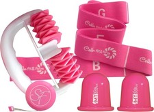Set di Strumenti per Massaggio Cellulite: 2 coppette, 1 rullo, 1 elastico