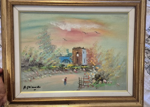 Quadro antico olio tela - quadro,