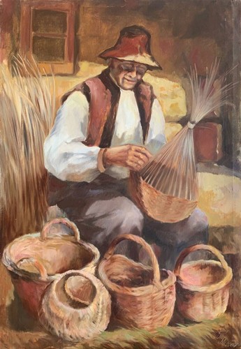 Dipinto olio vite rossa