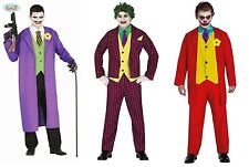 CARNEVALE HALLOWEEN VESTITO JOKER CLOWN PSICOPATICO CRAZY BAD ADULTO COSTUME