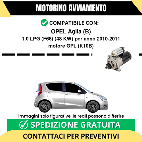 Motorino avviamento opel agila - avviamento,