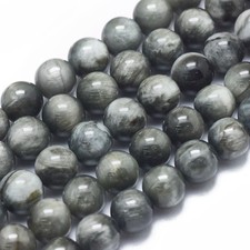 lot de 20 perles oeil de faucon 8 mm gemme naturel