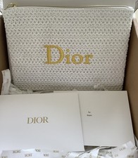 Dior Borsa Trucco Rafia Bianca