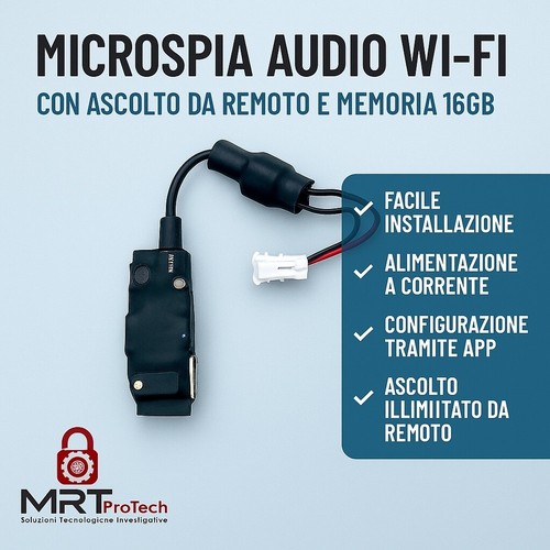 Microspia audio con - audio, wi-fi