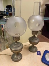 Coppia lampade anni '50 in argento