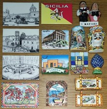 SICILIA/ITALY souvenir 15 magneti frigorifero calamite frigo magnet rari turismo