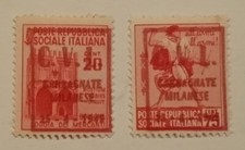 CLN 1945 GARBAGNATE STAMPA ROSSO ERRORE DI COLORE COMPLETA VEDI..