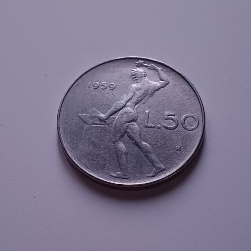 Moneta lire vulcano - moneta, 50