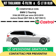Tagliando per BMW 3 Touring 316d 85 kw - 6 Lt di Castrol + 4 Filtri anno 2012...