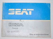 SEAT IBIZA 1986 LIBRETTO USO MANUTENZIONE ISTRUZIONE MANUALE UTILIZZO ITALIANO